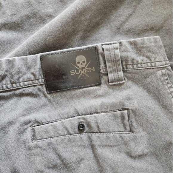 Sullen Gray Flat Front Shorts Skull Mens Size 42 10" Summer - Picture 5 of 8